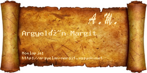 Argyelán Margit névjegykártya
